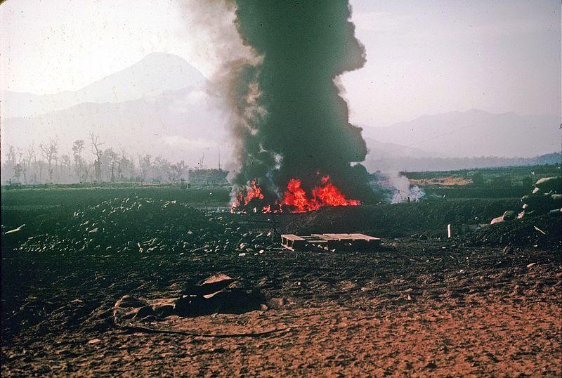 Chinook Wreckage at Battle of Kham Duc, South Vietnam, May 1968