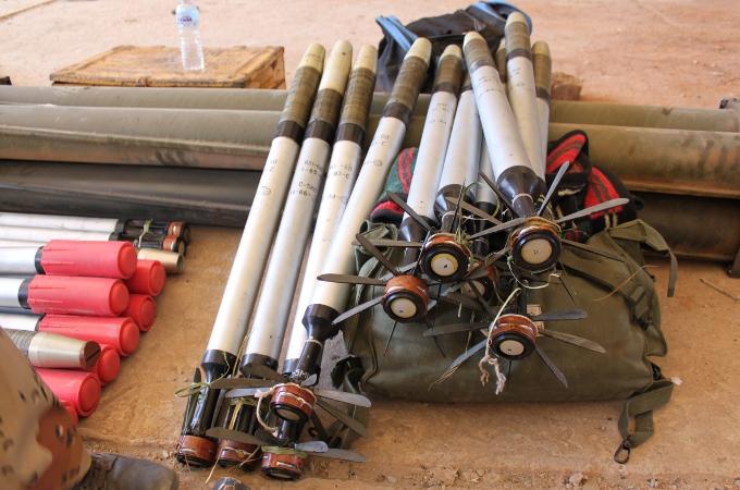 Rockets at rebel repair facility - Libyan civil war 