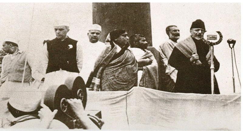 Nehru & Congress Leaders Delivering Speech, India, 1940