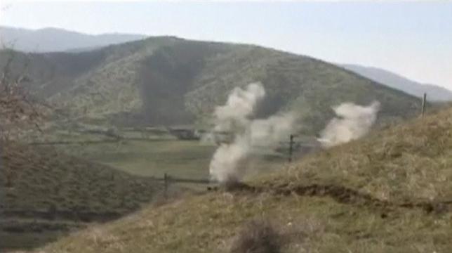 Artillery Fire in the Nagorno-Karabakh Republic; Apr. 2016