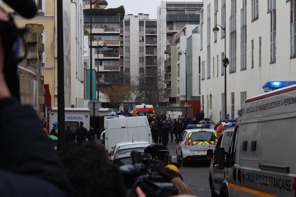 Outside Charlie Hebdo Office, Paris, Jan 2015