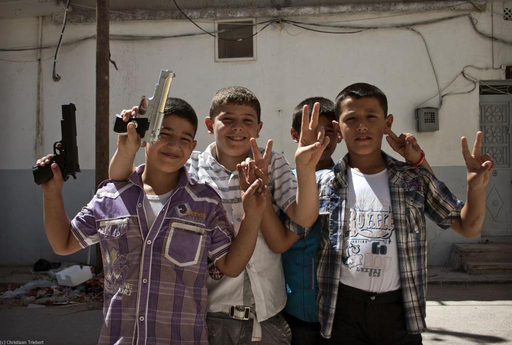 Syrian Children with Toy Guns; Azaz, Syria, Aug 2012