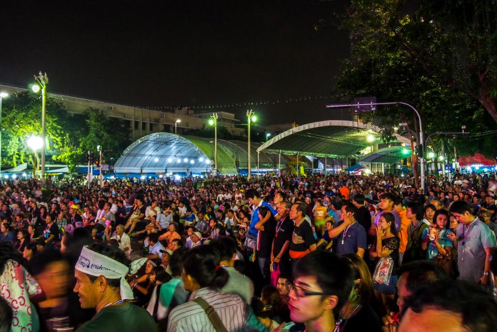 Protesters at Democracy Memorial, Bangkok Thailand, November 2013