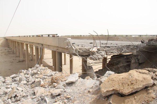 Bridge Hit by Airstrikes; Haradah, Yemen, March 2016