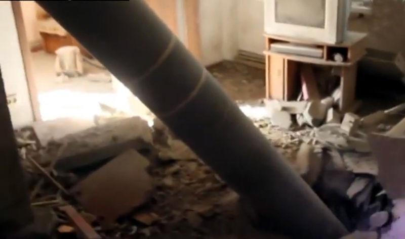 Unexploded Ukrainian Rocket in Luhansk Apartment, East Ukraine, July 2014
