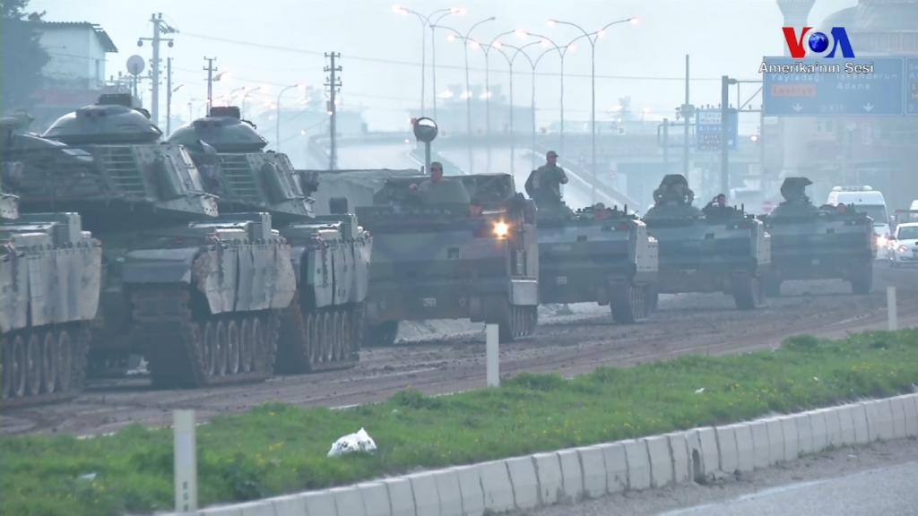 Tanks of the Turkish Land Forces on the road to Afrin, Jan 2018