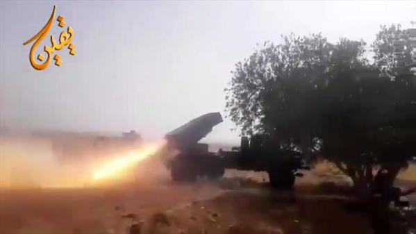 Rebels of the Southern Front Fire Grad Rockets at Syrian Government Positions; Daraa, Syria, June 20