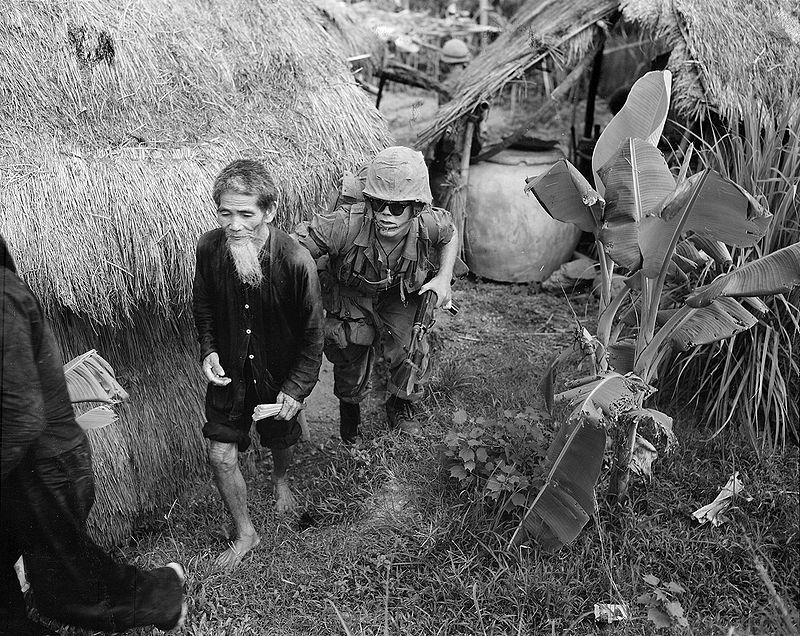 Marine With Viet Cong Suspect, South Vietnam, August, 1965