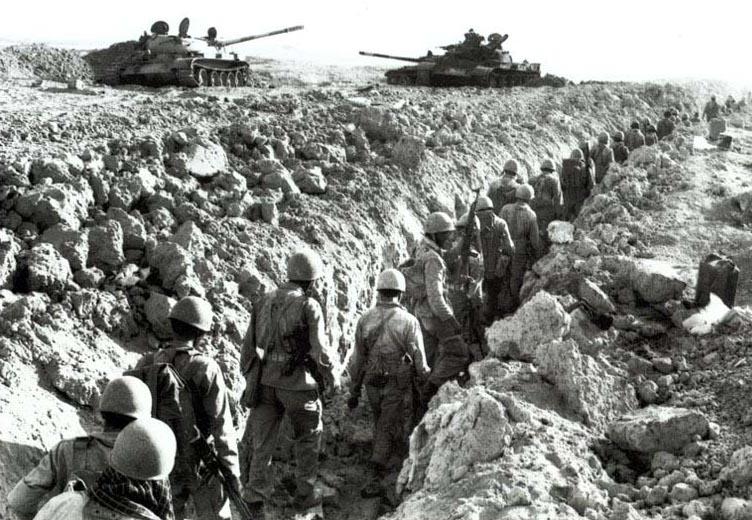 Entrenched Iranian Soldiers Near Abandoned Iraqi T-55's