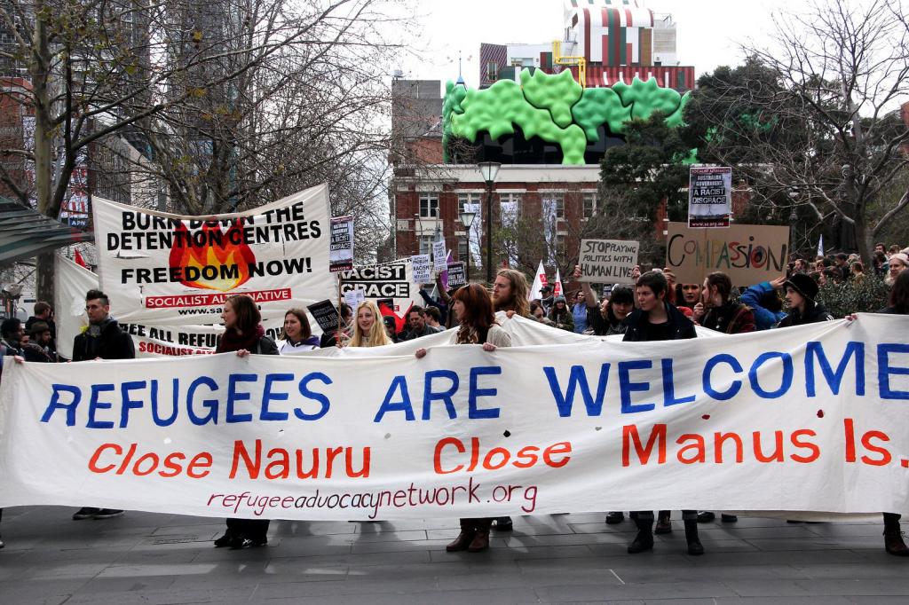 Opposition to Detention Centres - Refugee Action Protest in Melbourne, 2013