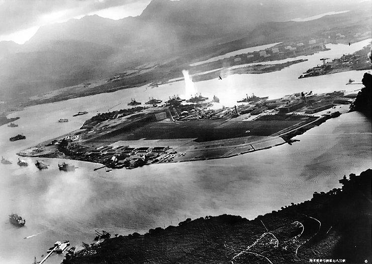 Japanese Planes Attacking Pearl Harbor, United States, December 1941