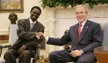 President Bush Welcomes Sudanese Rebel Leader to Oval Office; Washington DC, U.S., July 2006