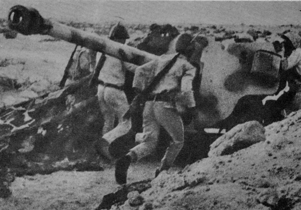 Egyptian Tanks on the Move, Sinai, 1973