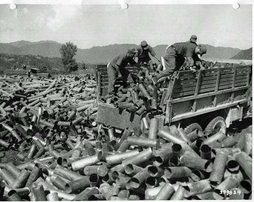 Piles of Artillery Shells Following the Battle of Triangle Hill, Korea, 1952