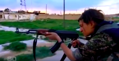 Scenes of Kurdish Women who Have Taken Up Arms Against ISIS; Kurdish Iraq and Syria, 2014-2015