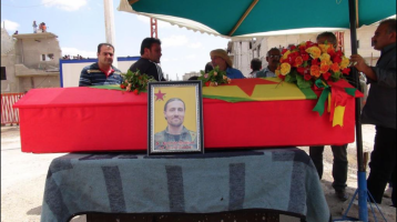 Funeral for American fighting with YPG, June 2015