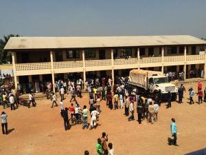 People preparing to vote in PK5, Bangui 