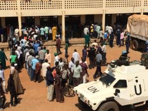 People Lining up to vote in PK5