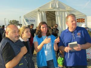 Alexandra Kraus from the UN Refugee Agency explains to European Commission's experts how refugees an