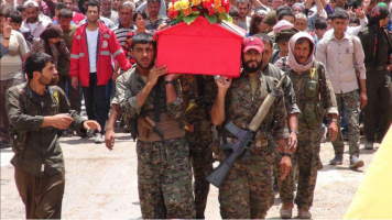Funeral for American fighting with YPG, June 2015