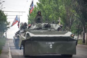 Ukrainian Rebel Armored Fighting Vehicle Near Donetsk, Eastern Ukraine; May 2015