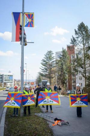 Pro-Tibetan Activist Protest Xi Jinping's Arrival; Prague , Czech Republic, March 2016